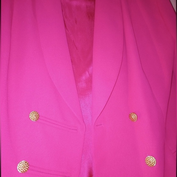 Jones Wear Contemporary Office Barbiecore Pink Size 14 Blazer & Skirt Set NWT - Picture 6 of 14